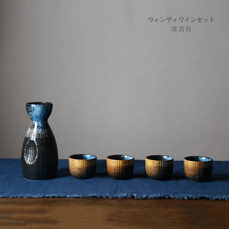 RUX ورشة عمل النمط الياباني ساكي النبيذ الدافئة الصينية عدة نبيذ المنزل السيراميك ساكي عدة نبيذ