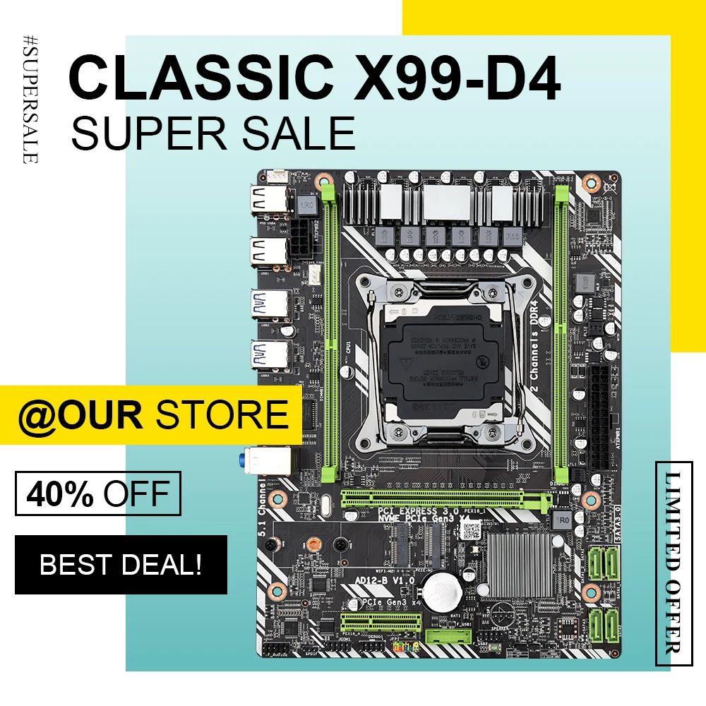 Материнская плата DAIXU X99 разъем LGA2011 -V3 V4 поддержка памяти DDR4 и процессора Xeon E5 V3
