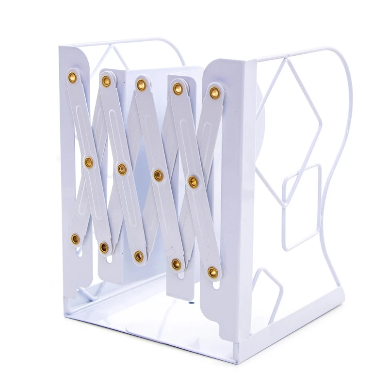 

Retractable Book Support Stand Telescopic Metal Bookends Shelf Bookrack Organizer Office Supplies
