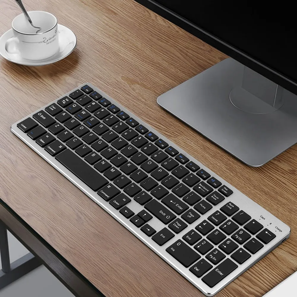 Zienstar ультра тонкая стандартная Bluetooth клавиатура для IPAD, MACBOOK, ноутбука, компьютера и планшета, перезаряжаемая литиевая батарея