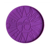 crescent moon and sun coaster resin mold line art decorative plate resin mold sun with star face tea mat silicone molds