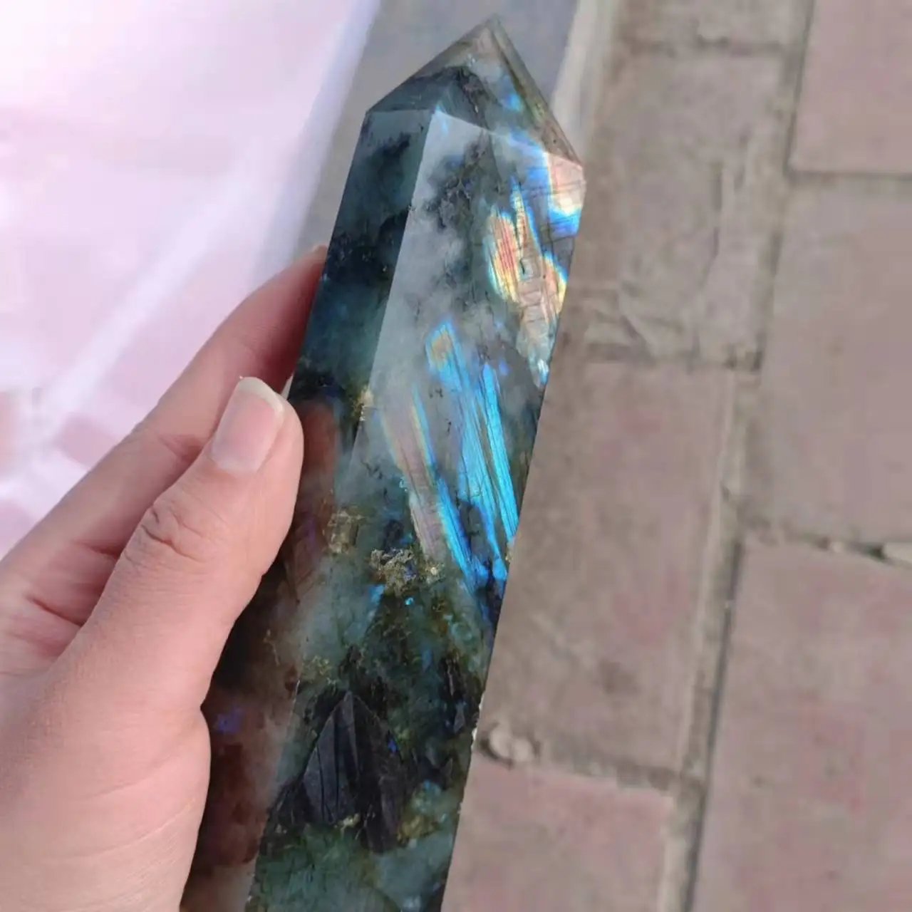 

Натуральный кристалл, лабрадор, кварц, лечебный камень, шестигранная призма, обелиск, палочка, сделай сам, подарок, украшение для дома и офис...