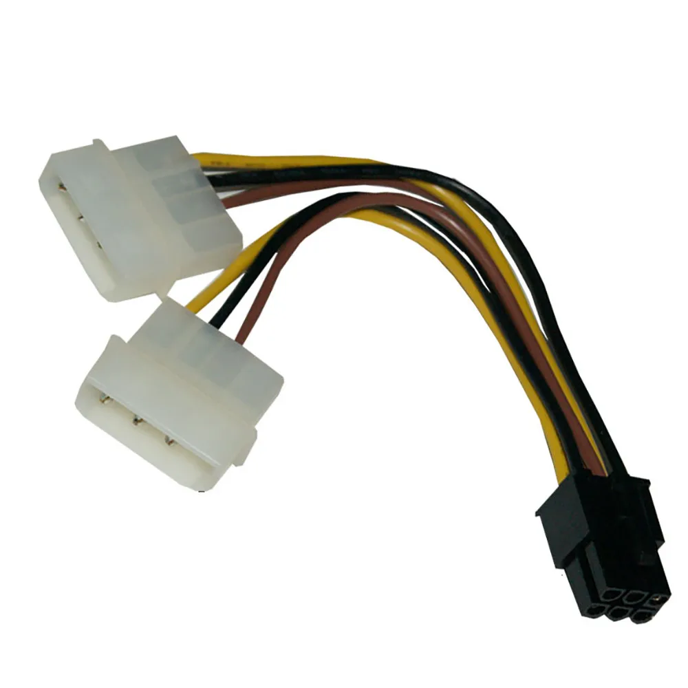 

ATX IDE Molex Power Dual 4 To 6-Pin PCI Express PCIe Video Card Adapter Cable ideal for PCI Express cards