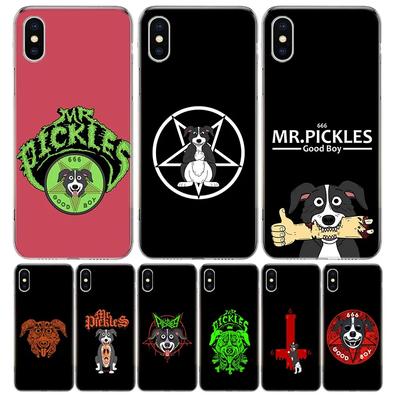 Забавный аниме чехол для телефона Mr. Pickles iPhone 15 + 14 11 12 13 Pro Max Xr X Xs Mini 8 7 Plus SE мягкие