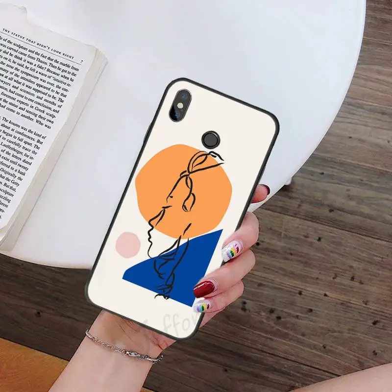

Art sexy face Line Painting Phone Case For Xiaomi Redmi 7 9t 9se k20 mi8 max3 lite 9 note 8 9s 10 pro Soft silicone Cover Funda