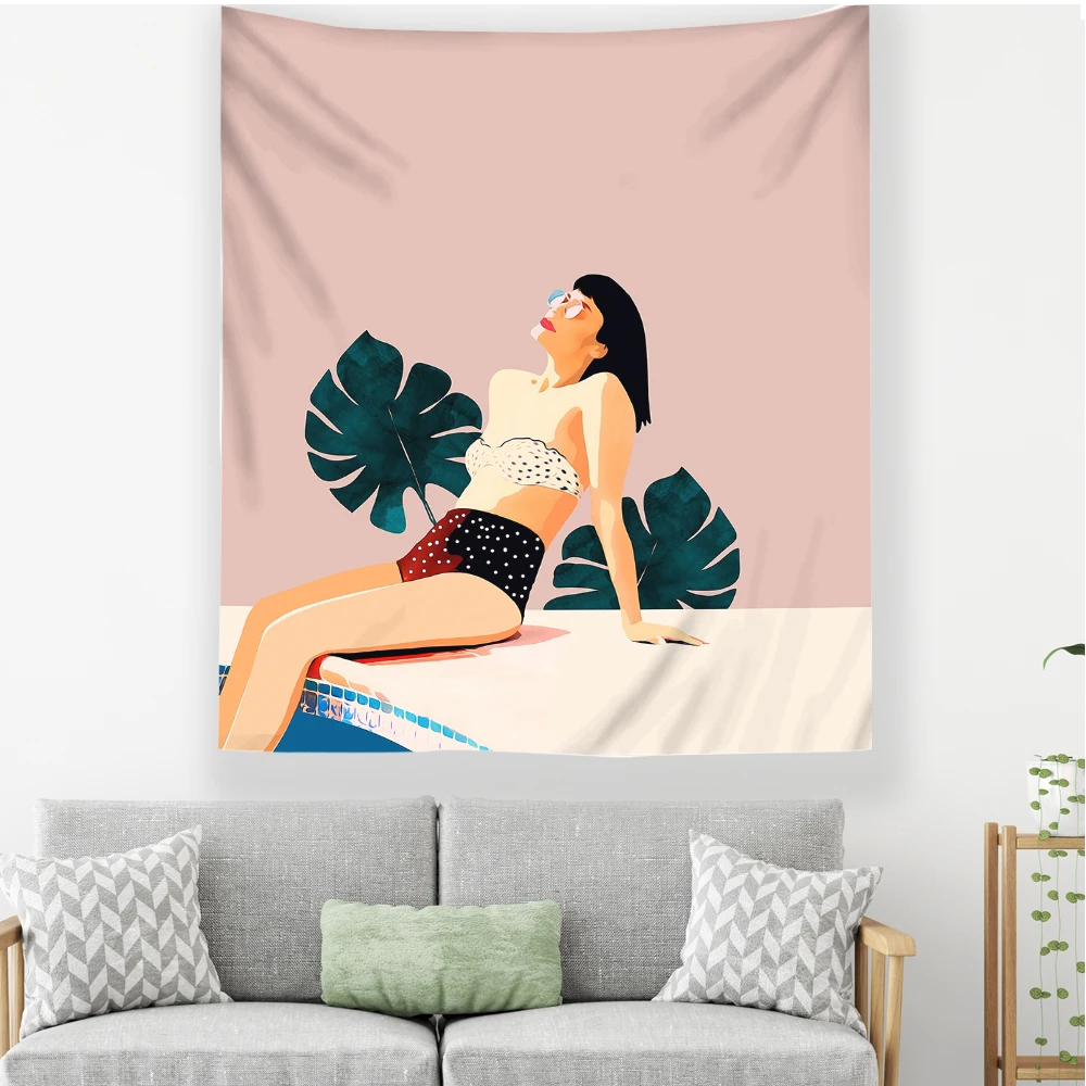 Летняя комната для девочек колледж настенная ткань спальни современный