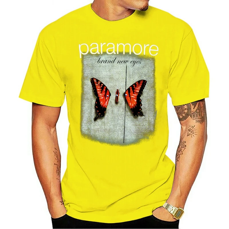 

2021 Fashion 100% Cotton O-neck T-shirt paramore-novos olhos-banda