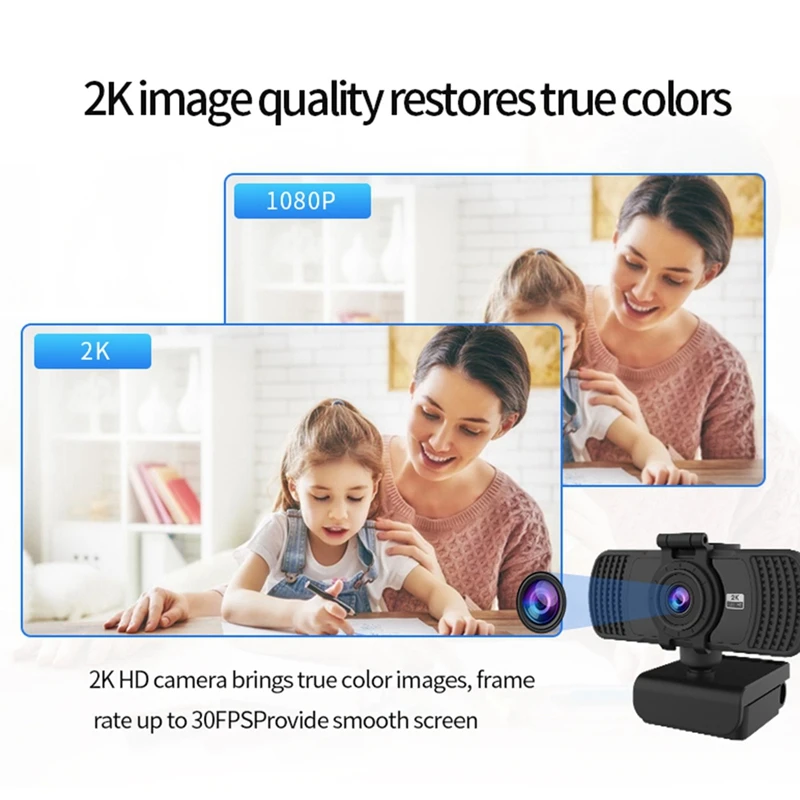 

USB 400 HD Webcam with Microphone Rotatable Computer Cameras for Live Broadcast Video Calling Conference