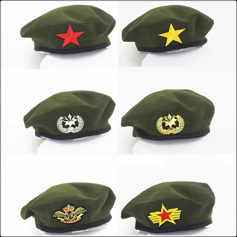 

Матросский берет унисекс армейского зеленого цвета танцевальный Блестящий эмблема звезды дышащая морячья шляпа прогулочная тёмно-Морская военная шапка