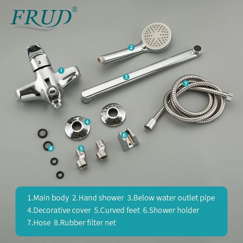 

FRUD Bathroom Bathtub Faucet Shower set Outlet Pipe Cold and Hot Mixer Bath Faucets mixer faucet shower water mixer bath tap