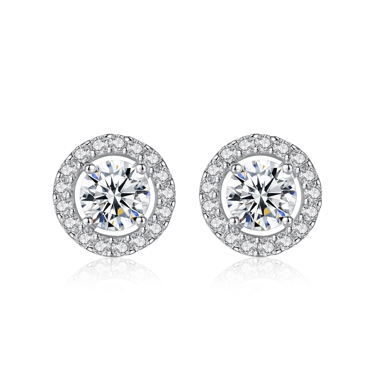 

MetJakt S925 Sterling Silver Inlaid Zircon Fashion Simple Ladies Earrings
