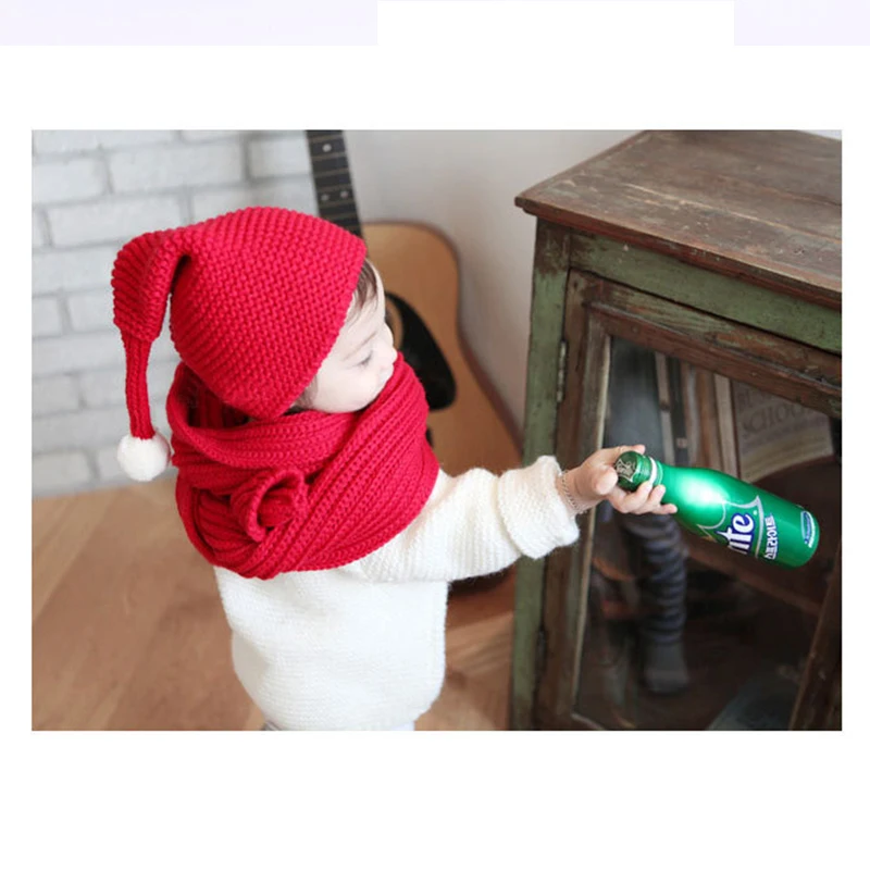 Зимние Детские шарфы для мальчиков/девочек шарф/шапка однотонный мягкий шарф
