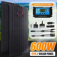etfe solar panel 600w 300w 18v outdoor camping van solar power bank battery charger solar energy generator system kit complete