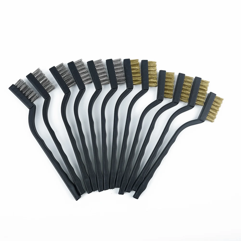 

12pcs WIRE BRUSH SET Small Long Copper Metal Rust Paint Remover Cleaner