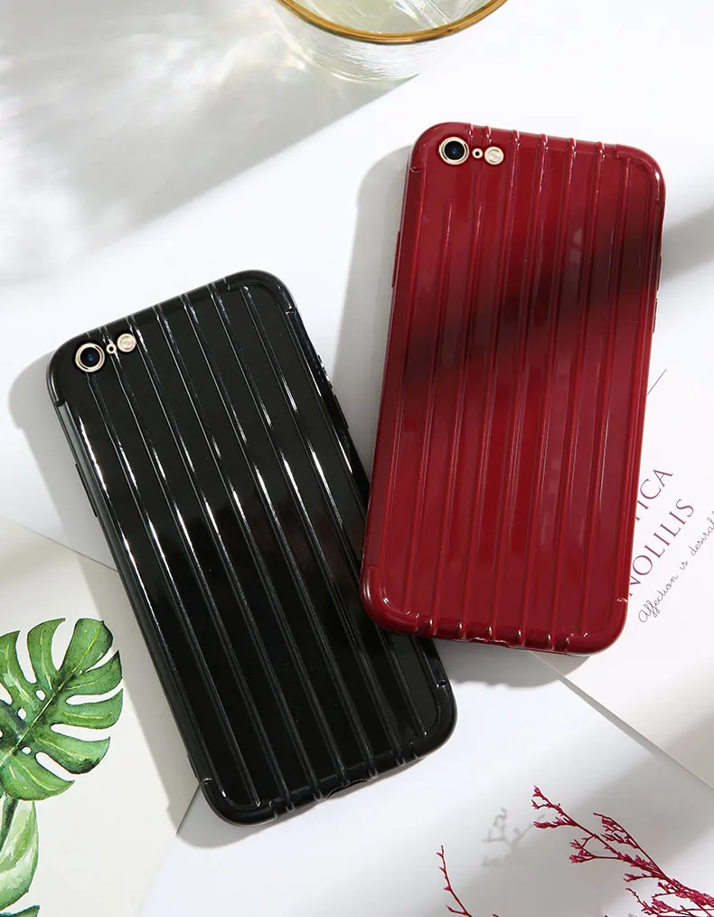 Роскошный багажный чехол для телефона для iPhone XS MAX, Модный милый чехол, чехол для багажника из ТПУ, силиконовая задняя крышка для iPhone X, 8, 7, 6, 6S Plus, чехол