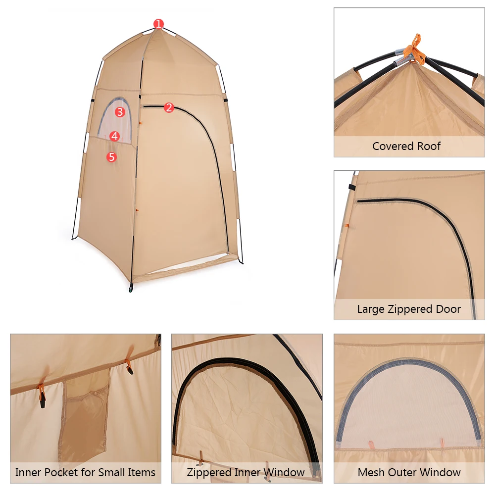 

TOMSHOO Portable Outdoor Shower Bath Changing Fitting Room Tent Shelter Camping Beach Privacy Toilet
