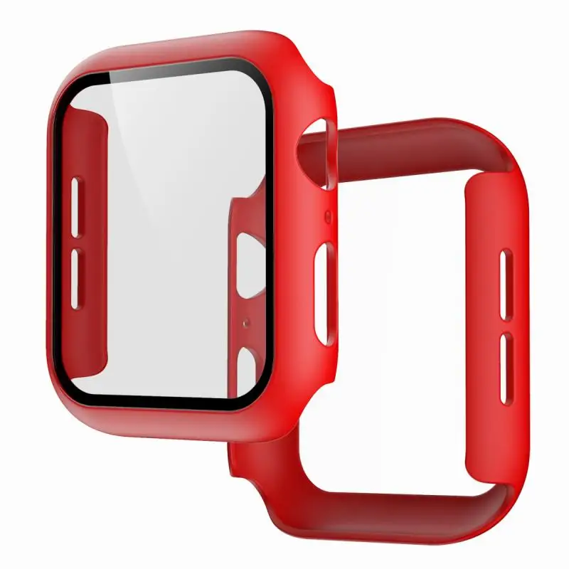 Новый чехол для Apple Watch 4/5/6 поколения Чехол из поликарбоната с закаленной пленкой