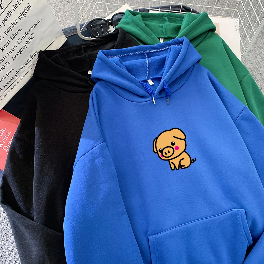 Women Hoodies Dog Pig Creative Sweetshirt Suit Oversized Sweatshirt Women Cartoon Jackets Winter Coat Jacket Hooded Tops Korea