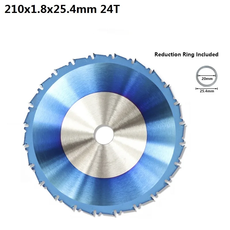 210x1.8x25.4x24T XCAN 1 шт. 165-300 мм TCT пильный диск Nano голубое покрытие циркулярная пила Лезвие для обработки древесины режущие диски твердосплавный пильный диск - Цвет: 210x1.8x25.4x24T
