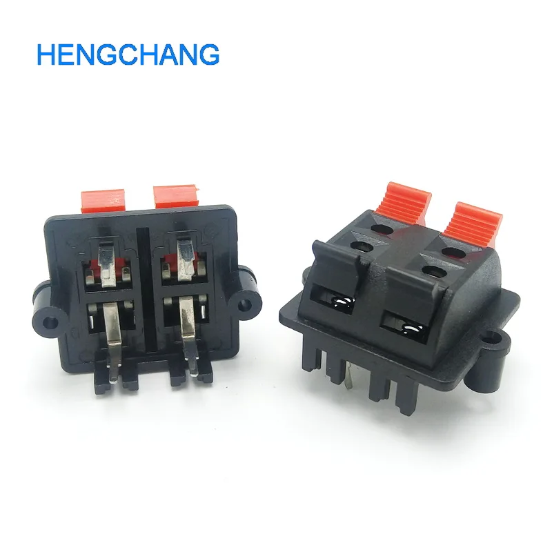 10 шт./лот красный и черный 4 гнезда аудио кабель зажим динамик провода клип