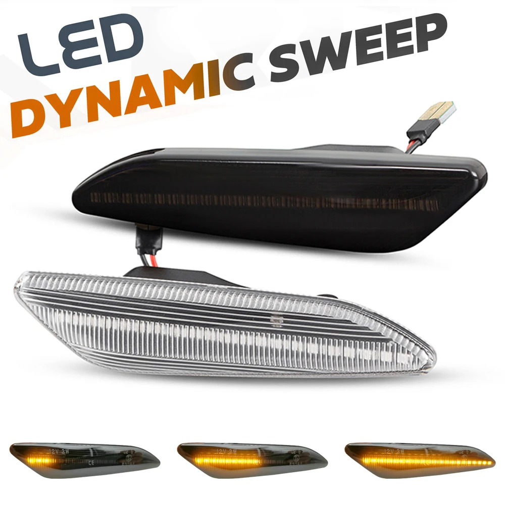 Светодиодсветодиодный динамические боковые габаритные огни лампы указателей
