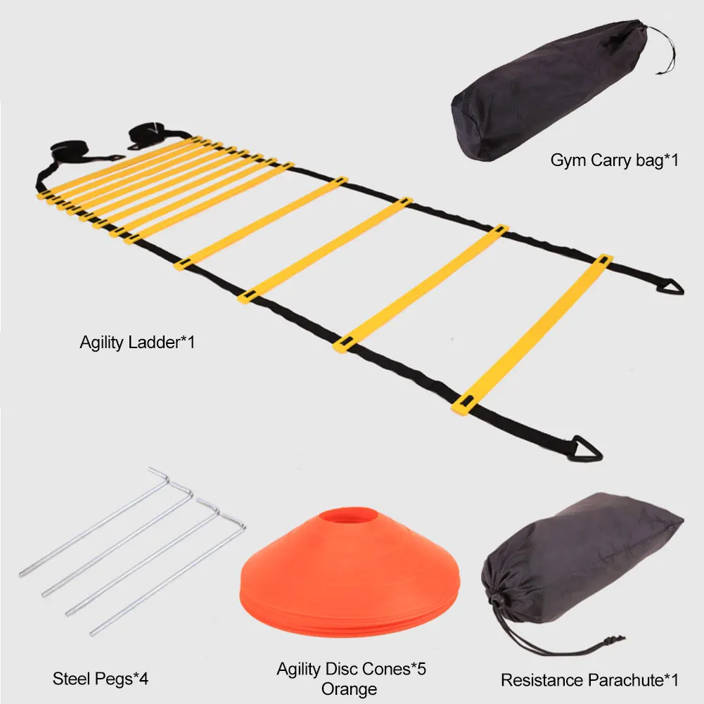 

Soccer Agility Speed Training Ladder Set Adjustable Football Explosiveness Train Logo Disc Drag Umbrella Footwork Drill Tools