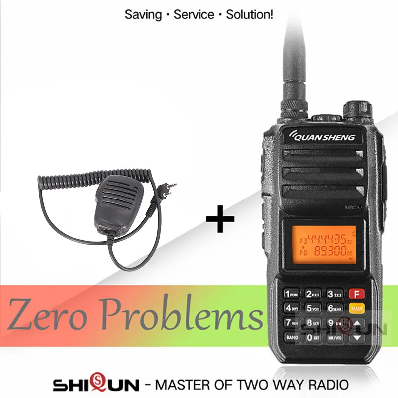 Рация 10 км QuanSheng TG-UV2 Plus 10 Вт дальняя рация 10 км 4000 мАч радио 10 км vhf uhf двухдиапазонный голосовой скремблер - Цвет: Add  Mic Speaker PPT