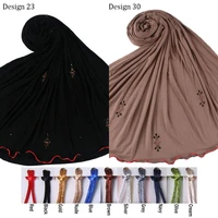 2021 colored women solid cotton headscarf ready to wear instant hijab scarf muslim shawl islamic hijabs arab wrap head scarves