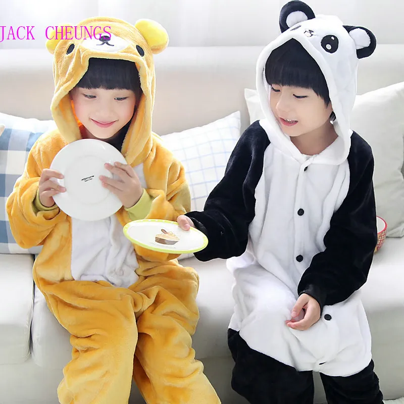 Kgurumi Children animal panda onesies Pajama kids Anime Costume pyjamas halloween relax bear jumpsuit party dress |