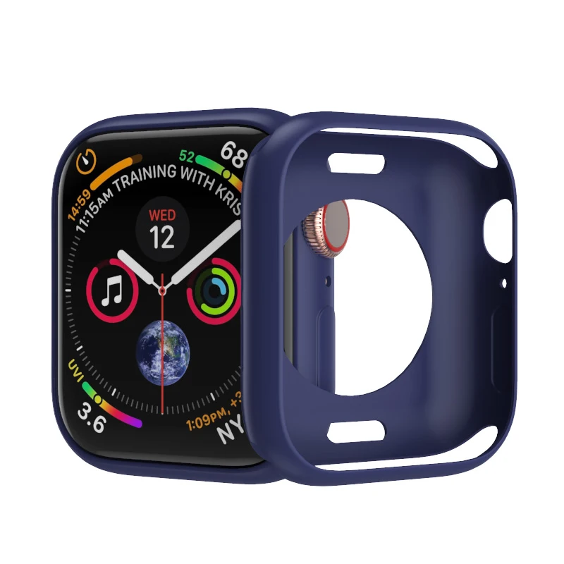 Чехол для Apple Watch Band 44 мм 40 силиконовый защитный чехол iWatch 42 38 watch Series 5 6 4 se 3 2