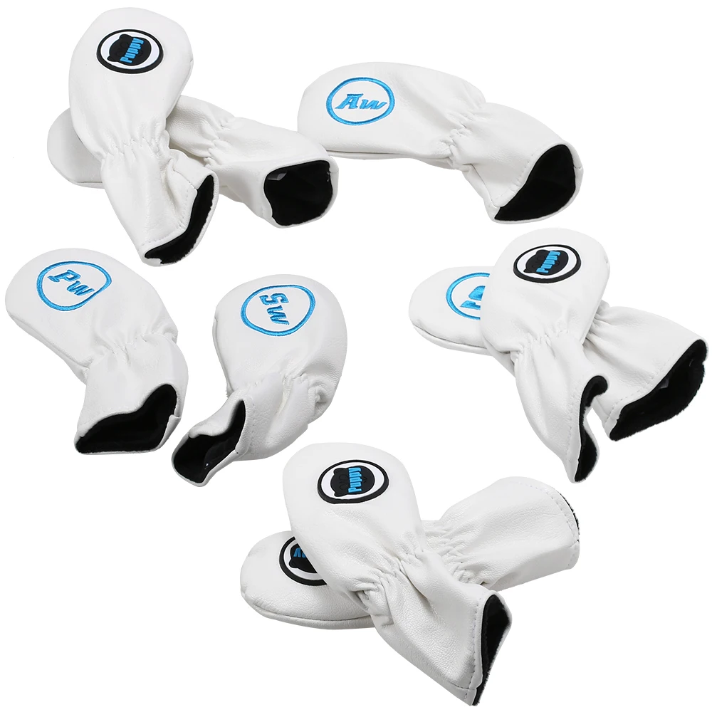 

9 Pcs Golf Iron Head Cover Set Club Headcovers Elastic Band Putter Sport Head Set Driver Fairway Magnetic Closure Outdoor Sports