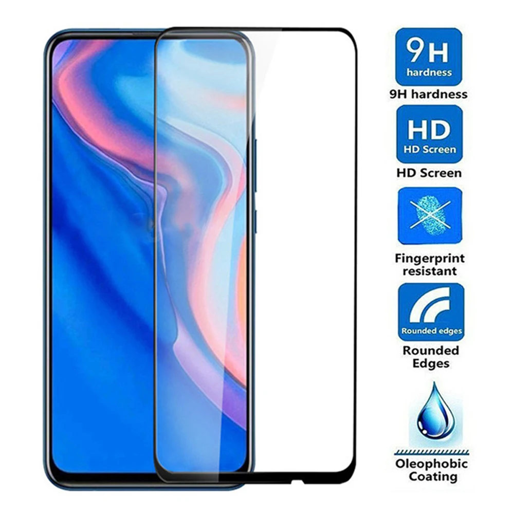 

full cover for huawei y9 prime 2019 y9s y9 2018 tempered glass phone screen protector protective film smartphone on the glass