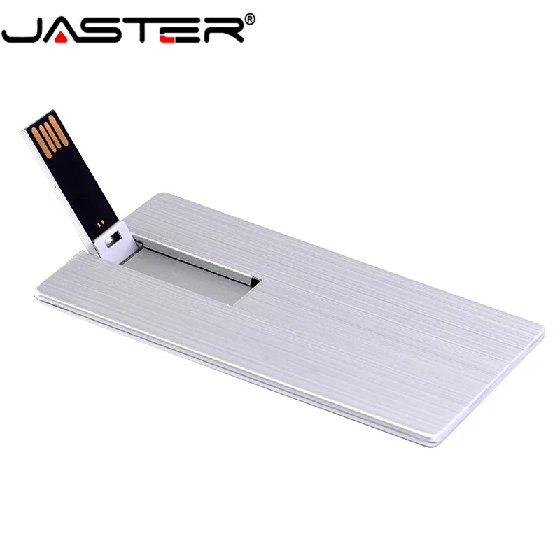 JASTER флеш-диск USB 2,0, 4 ГБ, 8 ГБ, 16 ГБ, 32 ГБ, 64 ГБ, металлическая карта, флешка, бизнес-подарок, usb флешка, кредитная карта, флешка