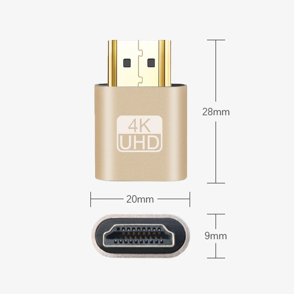 Адаптер Виртуального дисплея совместимый с HDMI 1 4 DDC EDID фиксатор вилки графическая
