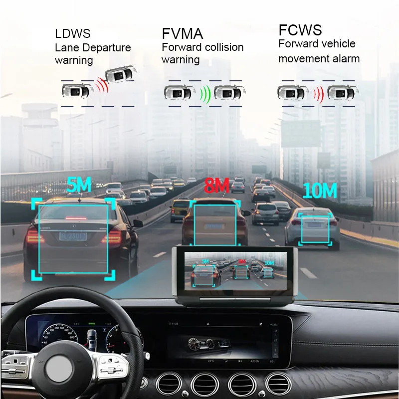 Автомобильный видеорегистратор Anfilite 6 86 дюйма 3G/4G GPS-навигация ADAS Android 5 1 ГБ/16 ГБ Wi-Fi