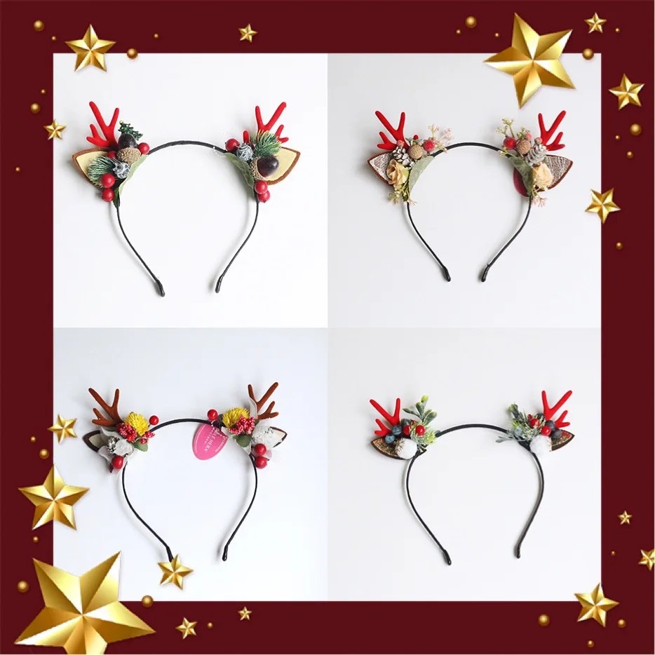 

Christmas Headband Women Girl Hair Clip Wild Go Out New Year's Antler Headdress Cute Fairy Christmas Hairpin Hair Accessories