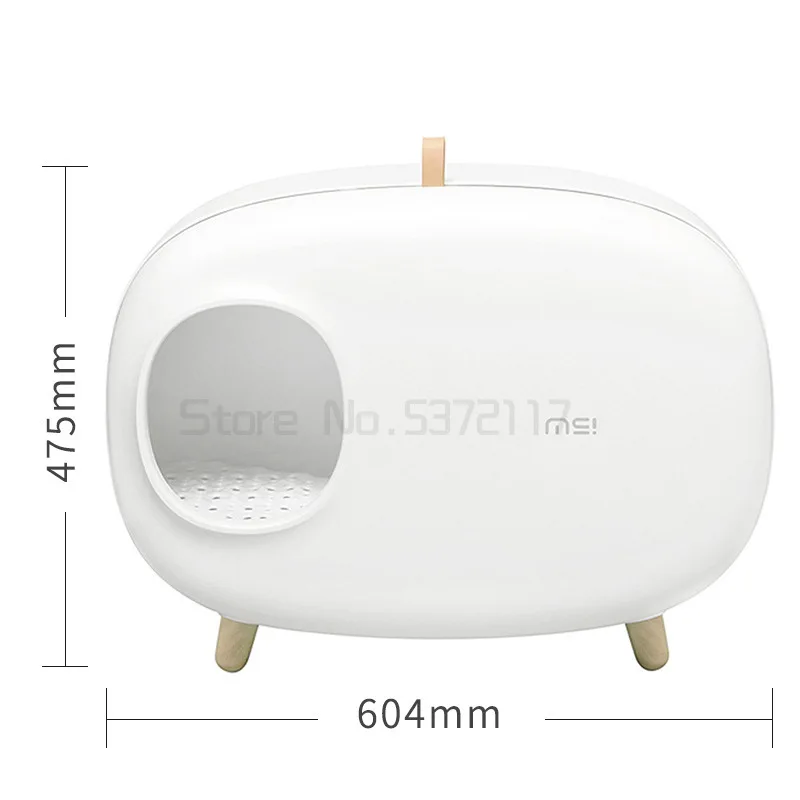

Cat Litter Box Semi-Closed Design with Scoop Luxury Large Smart Cat Litter Tray Bedpans Sand Toilt Training Cat Kitten