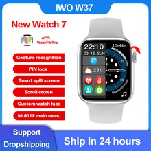 New Smart Watch 2021 IWO W37 Series 7 Bluetooth Call 1.75 Inch Split Screen Password Lock Sports Smartwatch ECG for Android IOS