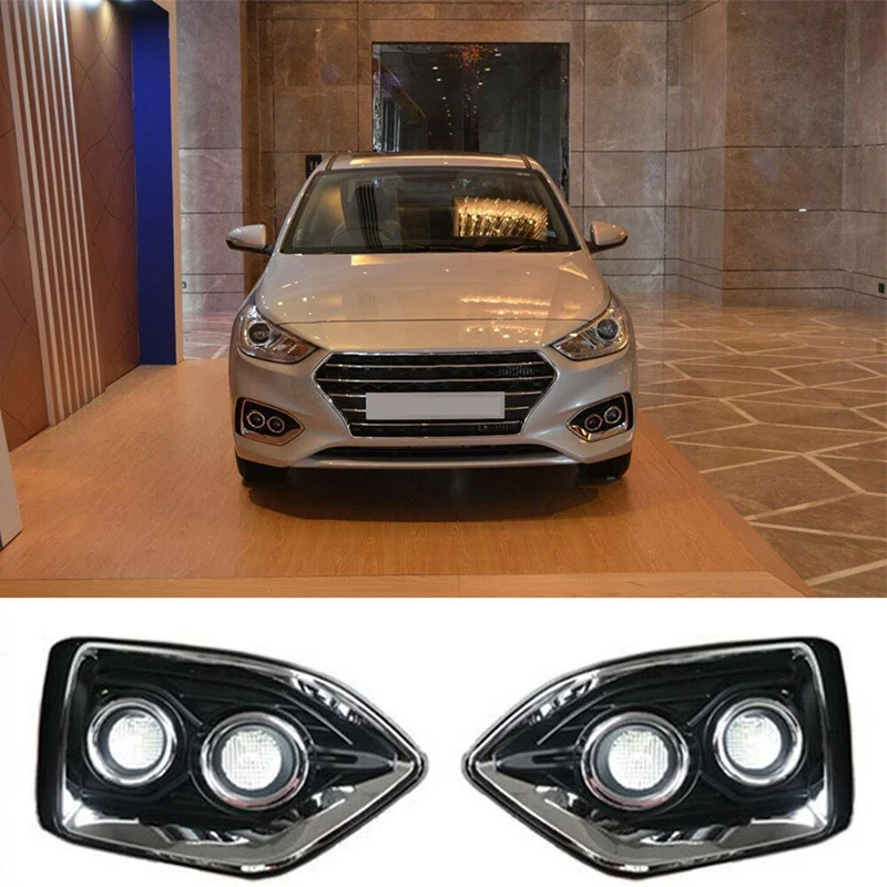 СВЕТОДИОДНЫЙ DRL Противотуманные светильник Габаритные огни s для Hyundai Accent Verna Solaris