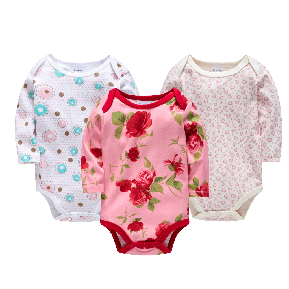 2019 Fall Newborn Baby Girls Bodysuit Jumpsuits 3PCS Autumn Infantil Onesies Cute Cartoon Toddler Jumper roupas bebe da | Мать и ребенок