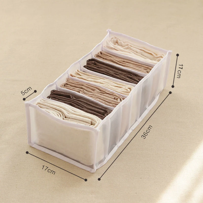 

Jeans Tiered Storage Box Nylon Drawer Divider Easy To Organize Clothe/Pant Divider Washable Environmental Protection Storage Box