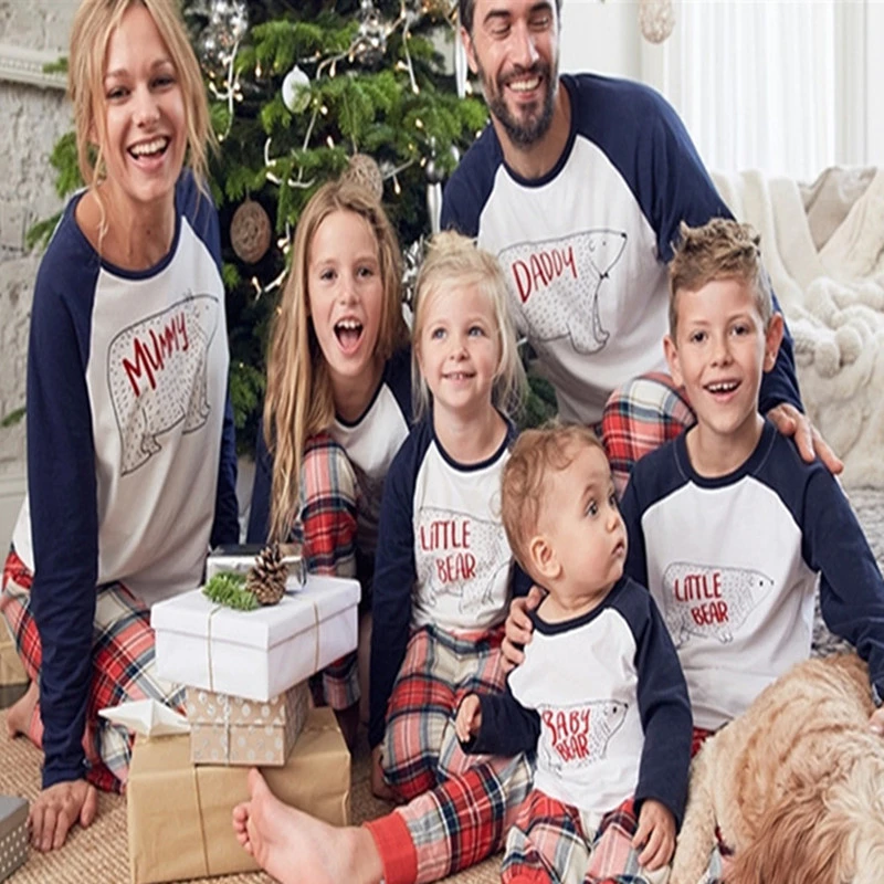 LILIGIRL/Хлопковые одинаковые комплекты для семьи Рождественский пижамный комплект