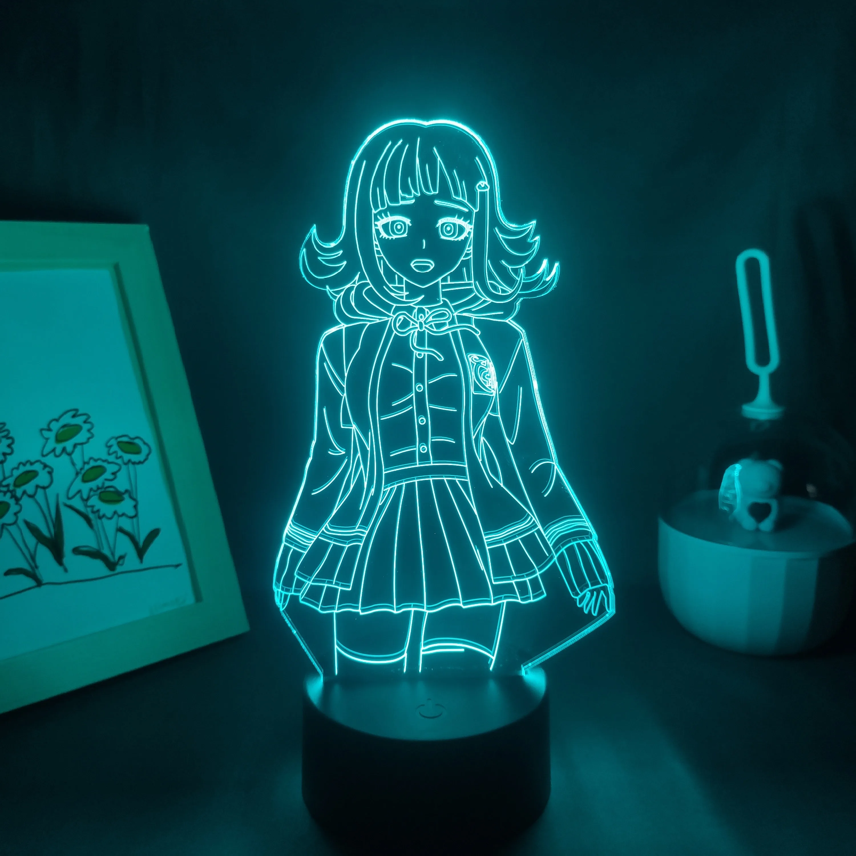 

Аниме-фигурка Danganronpa, лампа Chiaki Nanami, 3D светодиодный ночсветильник, крутой подарок на день рождения, RGB неоновая игра, украшение для спальни, п...