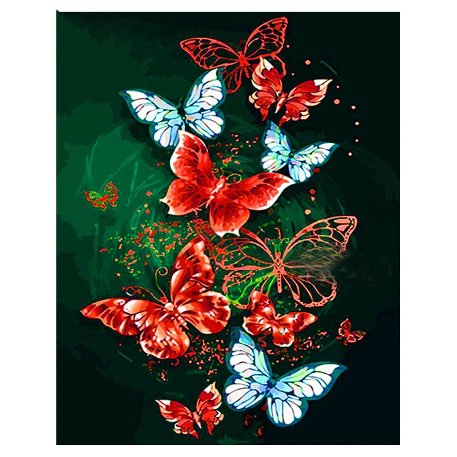 

5d cross stitch diamond painting red butterfly diamond embroidery full square round drill diamond mazayka diamond mosaic