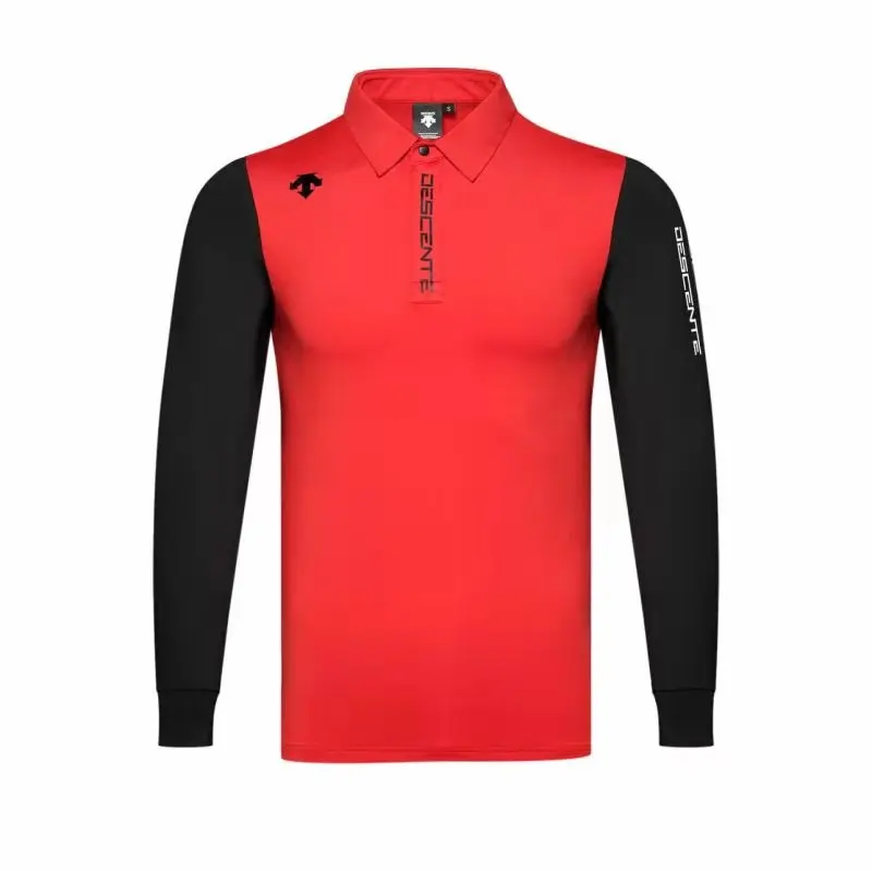 QMen с длинным рукавом DESCENTE футболка для гольфа, 5 цветов, для игры в гольф одежда S-XXL в выборе отдыха тенниска