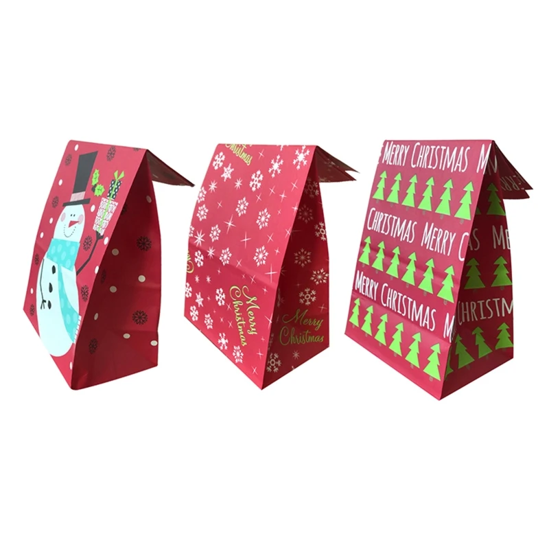 

24 Sets Christmas DIY Gift Box Cookies Candy Bags 1-24 Advent Calendar Stickers