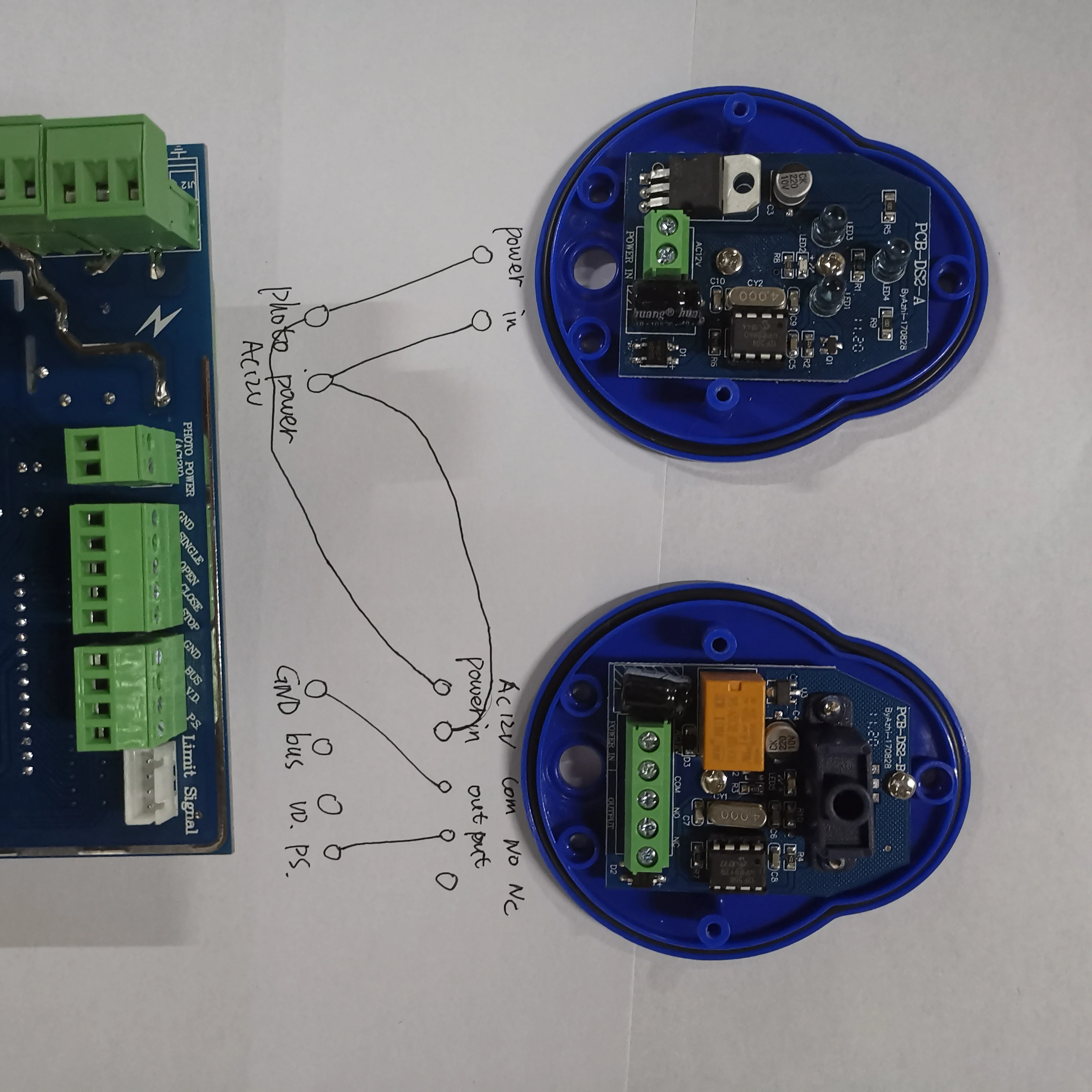 Синий инфракрасный фотоэлемент активный детектор для ворот двигателя |