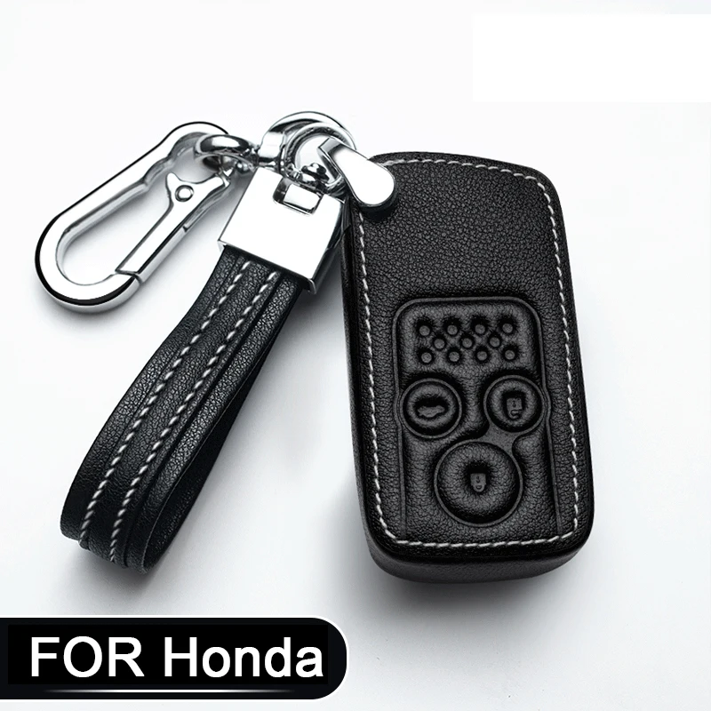 Фото Чехол для автомобильного ключа из воловьей кожи для Honda Accord Civic City crosstour CRV XRV URV Odyssey CRIDER с автомобильными металлическими кольцами для ключей №3