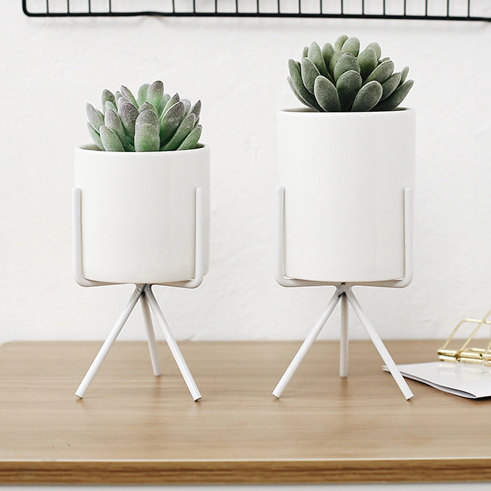 

Ceramic Flower Pot Indoor Plant Display Planter with Stand Holder Cafe Home Decor PLDI889