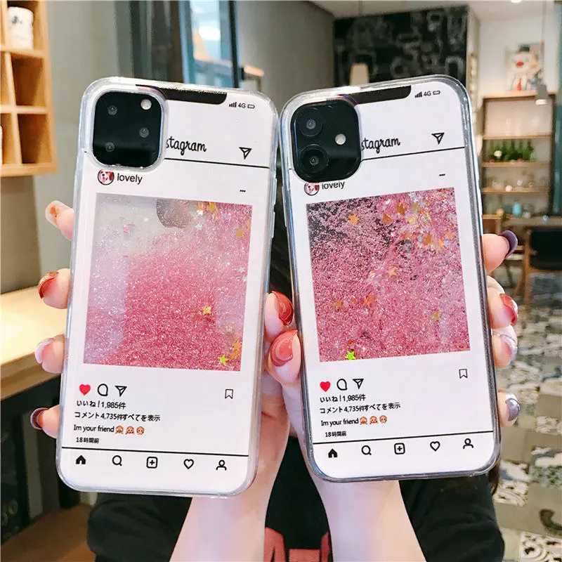 Чехол для iPhone 11 Chat Liquid Quicksand розовый чехол 6 6S 7 8 Plus X XS XSMAX Pro ProMax Quick sand TUP Чехлы